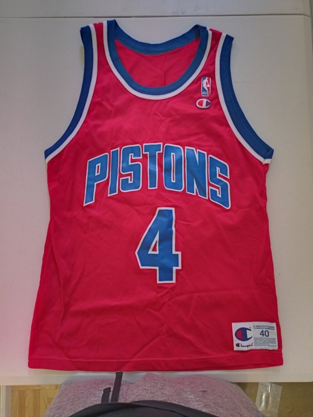 Champion Joe Dumars Detroit Pistons NBA Basketball Jersey Adult Medium 40